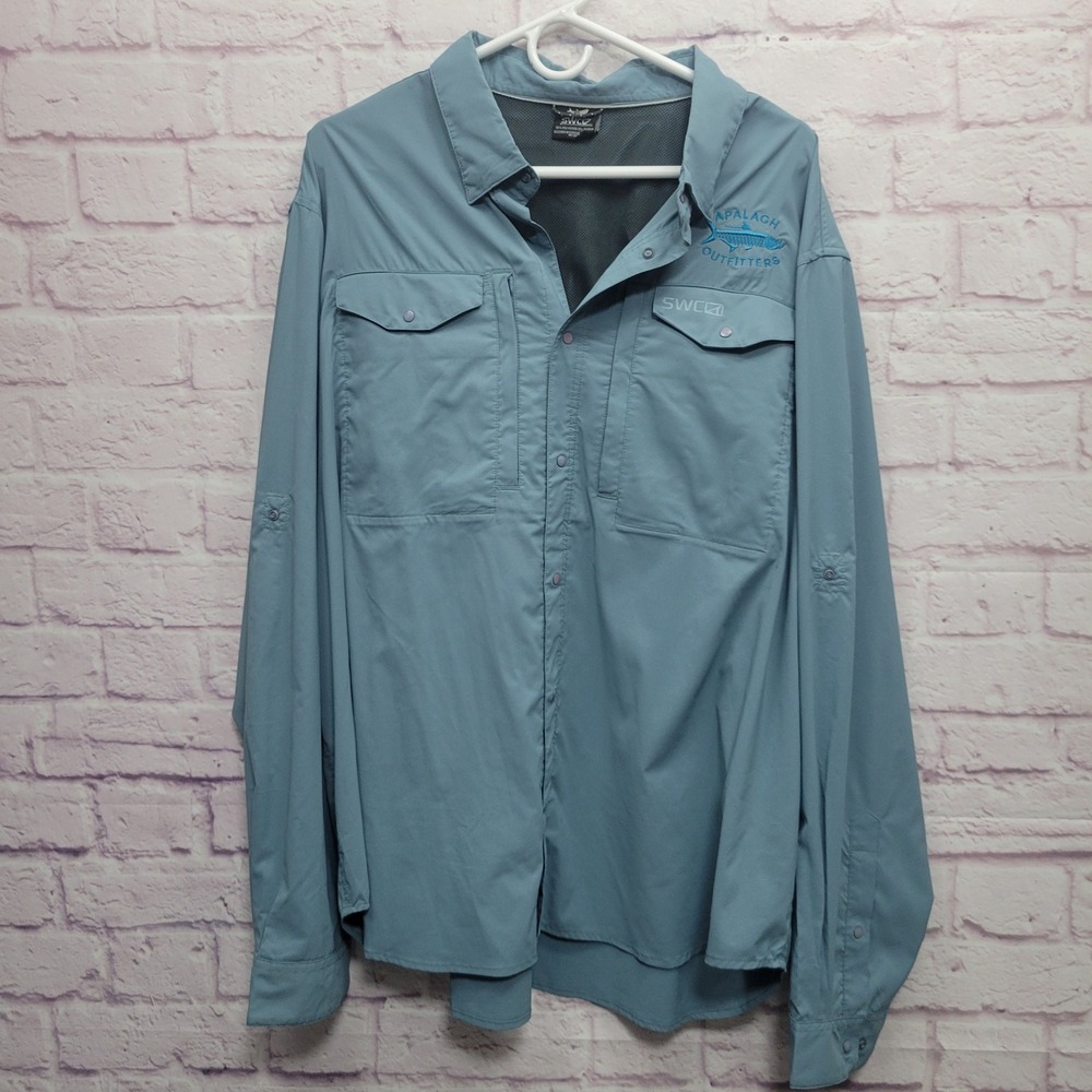 SWC Performance Fishing Shirt XXL Blue Vented Gorpcore Coastal Utility‎ Techwear